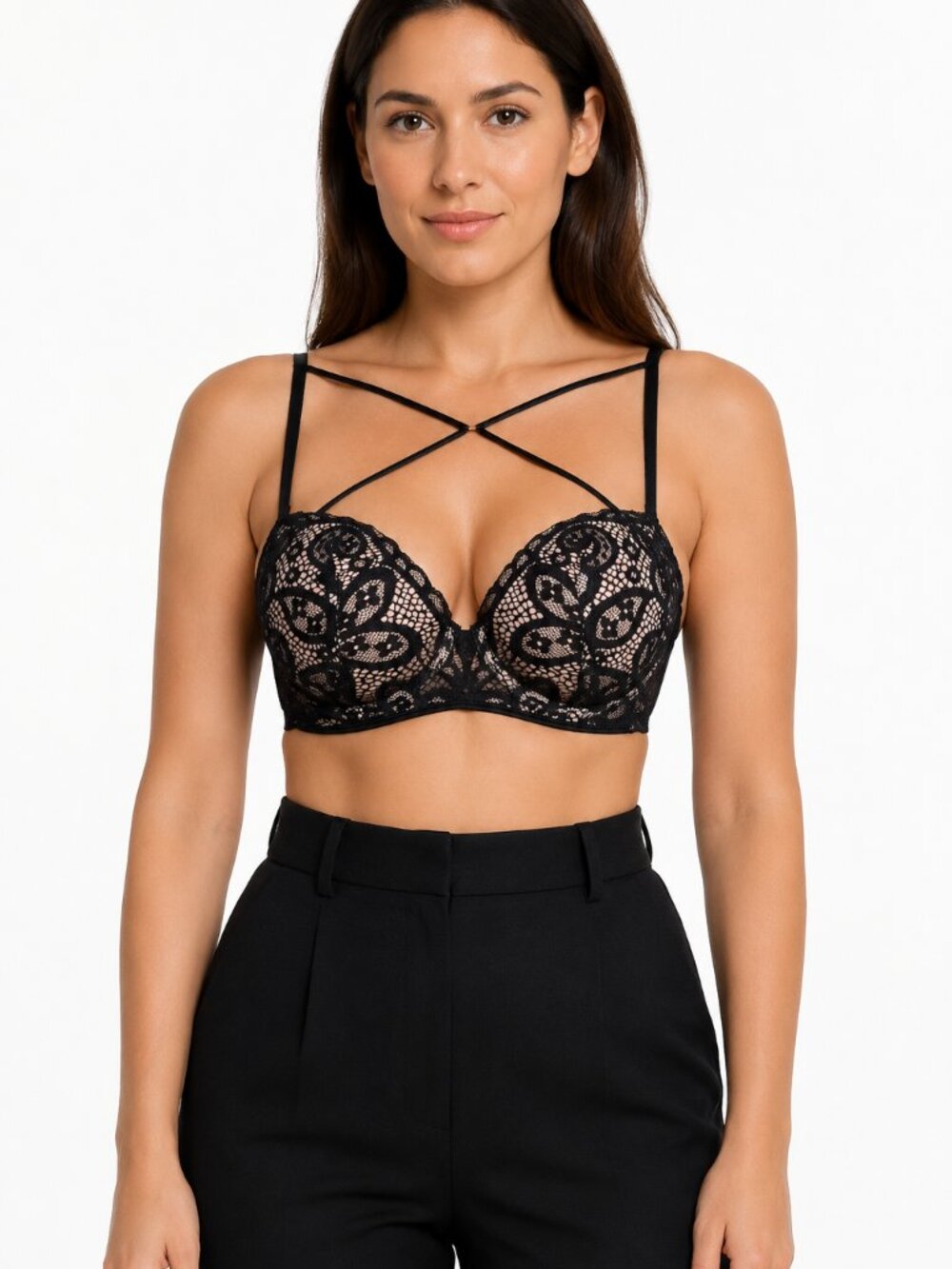 Victoria’s Secret Bombshell Black Lace Push-Up Bra 36A